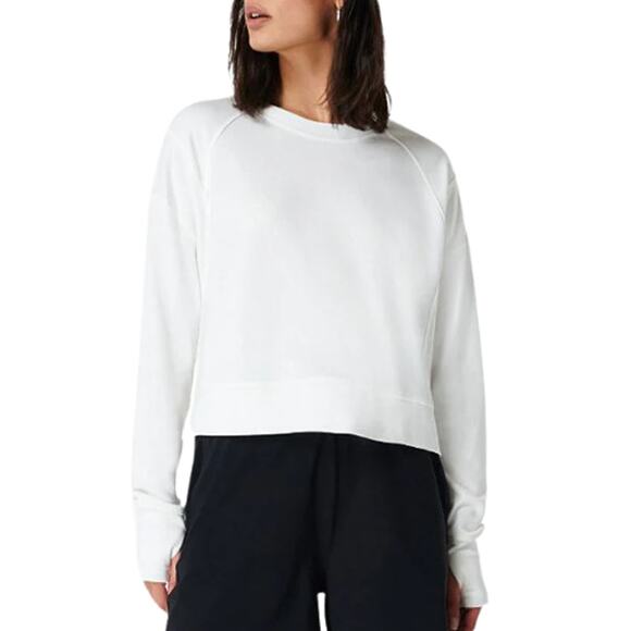 Sweaty Betty After Class Crop Sweatshirt in Lily White – EUC Size Medium - Picture 1 of 5